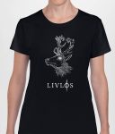 LIVLØS - Black T-shirt with White Deer (girls)