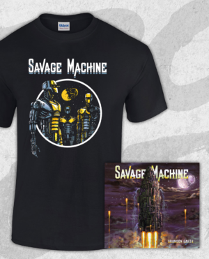 Savage Machine Bundle: Abandon Earth CD + Robots T-shirt (Guys)