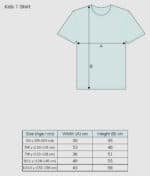 Sizeguide kids tshirt