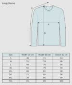 Sizeguide long sleeve