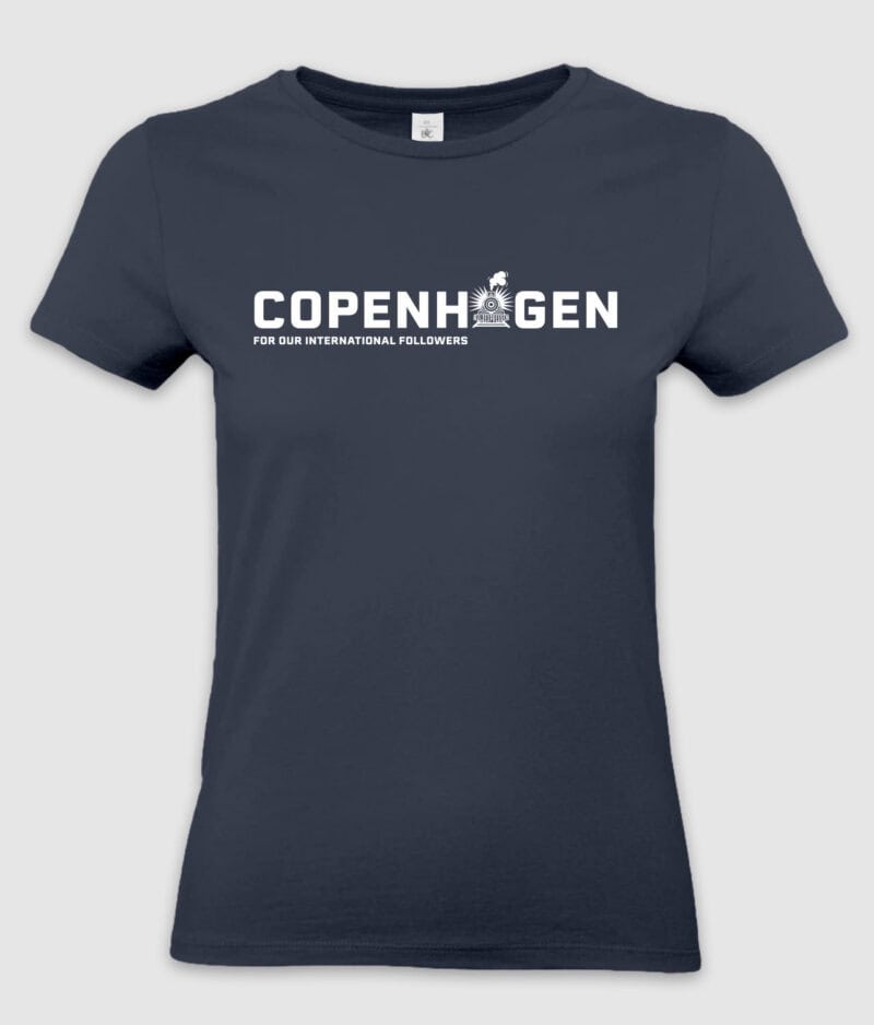 Guldexpressen copenhagen tshirt women navy mockup 1