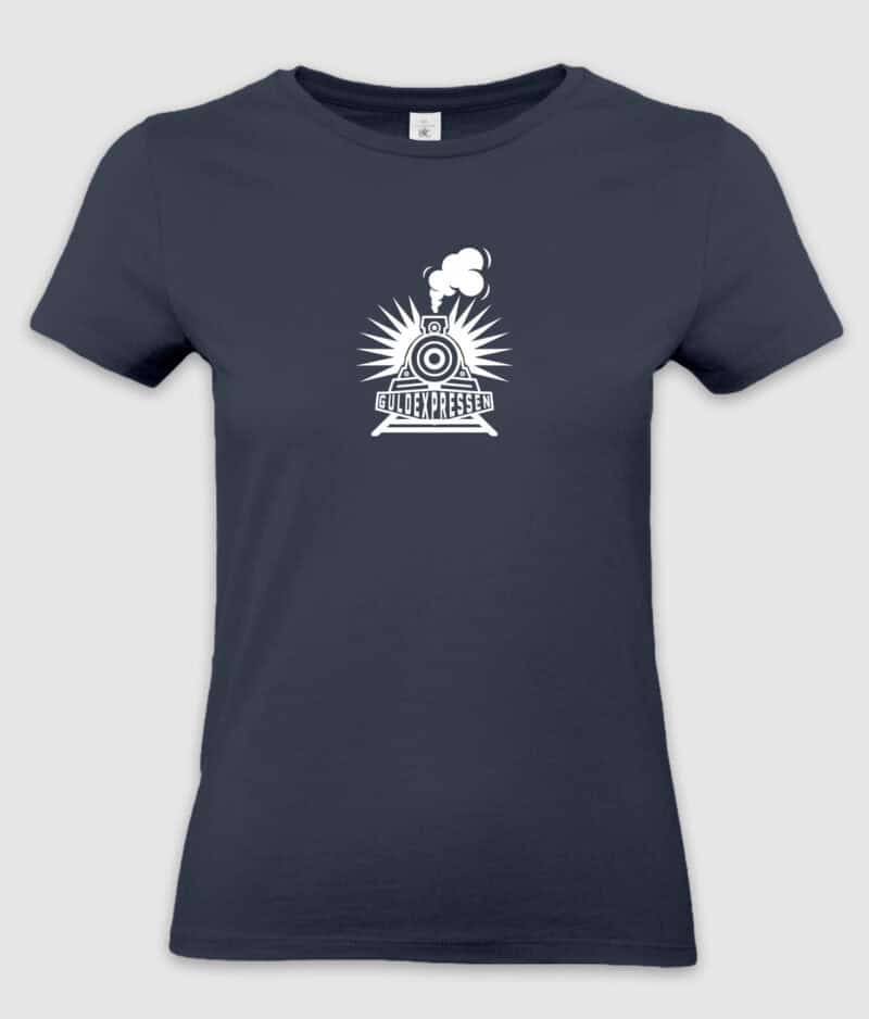 Guldexpressen logo tshirt women navy mockup