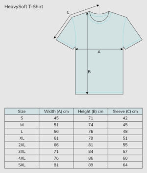 Sizeguide heavysoft tshirt