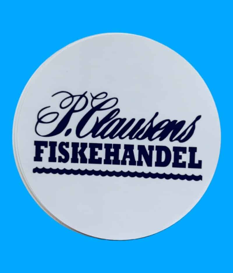 Clausens fiskehandel sticker5 logo rundt