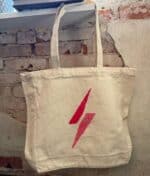 Grimfest totebag pink lyn offwhite