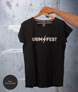 Grimfest meteorite black womens tee