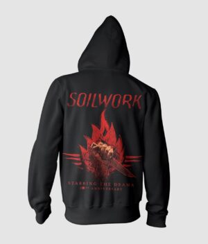 Soilwork stabbing the drama 25th anniversary hoodie back