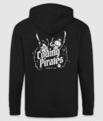 Coding pirates frivillig hoodie zip black back