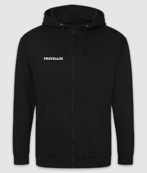 Coding pirates frivillig hoodie zip black front
