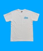 Clausens fiskehandel laksegate stor ryg og logo t shirt front