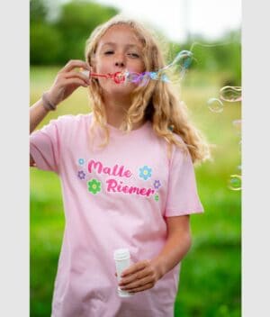 Malle riemer t shirt kids cotton pink1