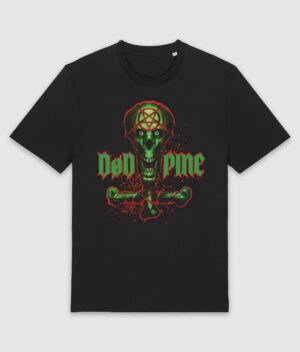 Doed og pine pentaskull tshirt black front