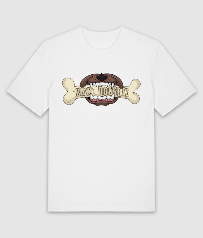 Sammensvaergelsen raw doggett tshirt white mockup
