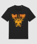 Doed og pine growing skull tshirt black front