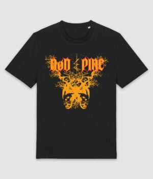 Doed og pine growing skull tshirt black front