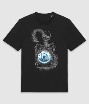 Ladm skelet logo tshirt black mockup