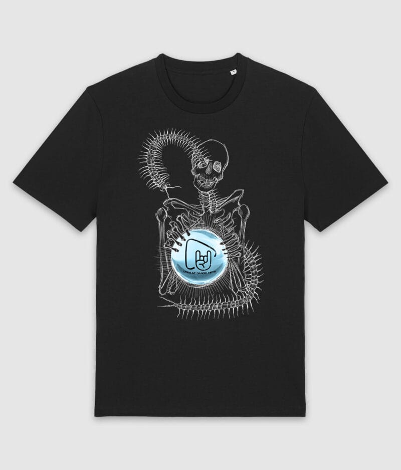 Ladm skelet logo tshirt black mockup