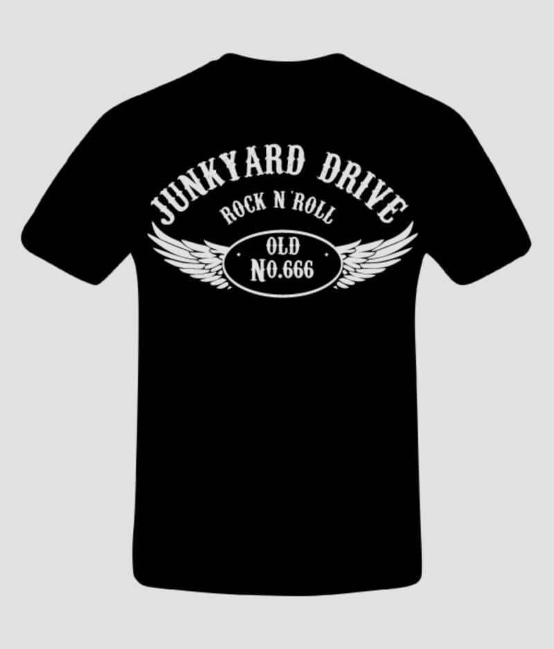 Junkyard drive 666 tshirt front