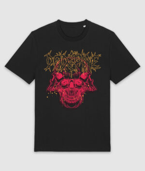 Doed og pine twinskull tshirt black front